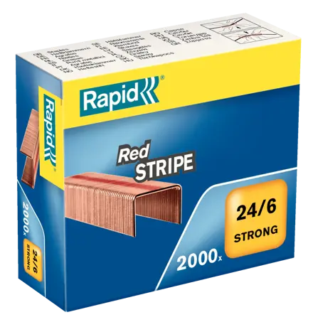 Rapid Strong nietjes 24/6 Red Stripe