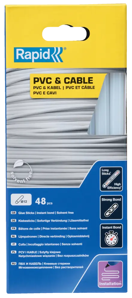 Rapid 12 mm lijmpatronen PVC & Kabels