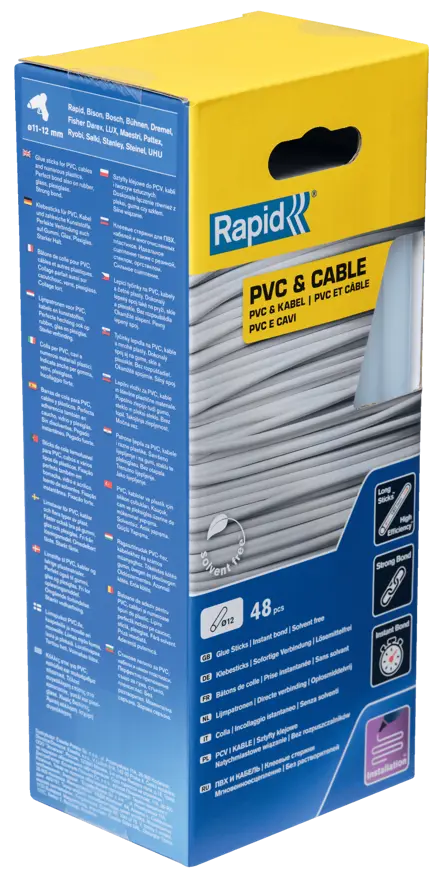 Rapid 12 mm lijmpatronen PVC & Kabels