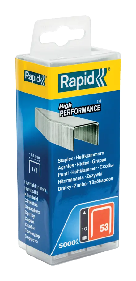 Graffe fini Rapid No. 53 zincate da 10 mm