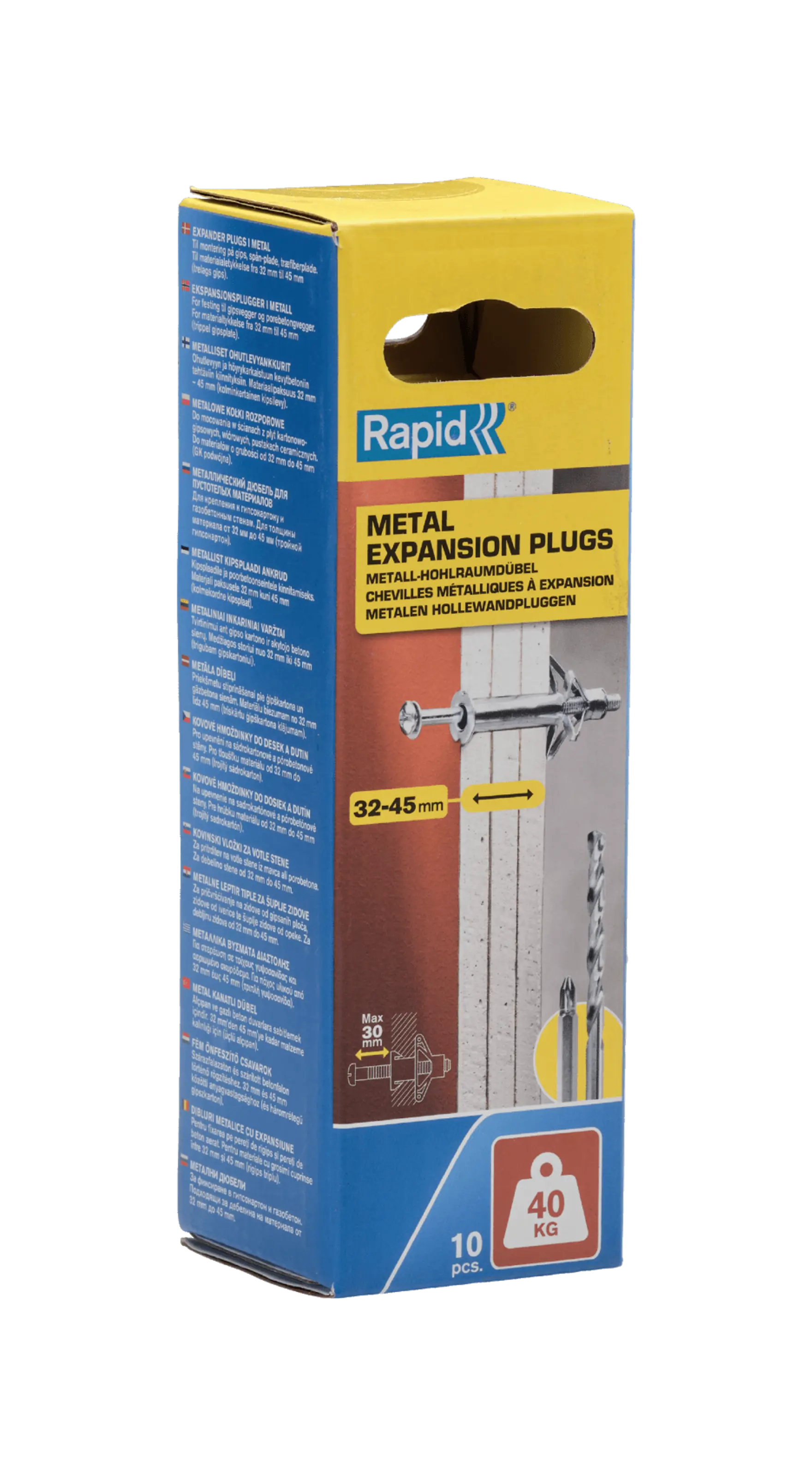 Hollow wall anchor for 3245 mm wall thickness, 40 kg load RAPIDOFFICE