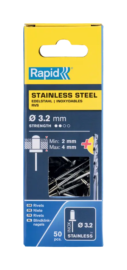Заклепки из нержавеющей стали Rapid Ø3.2 x 8 mm