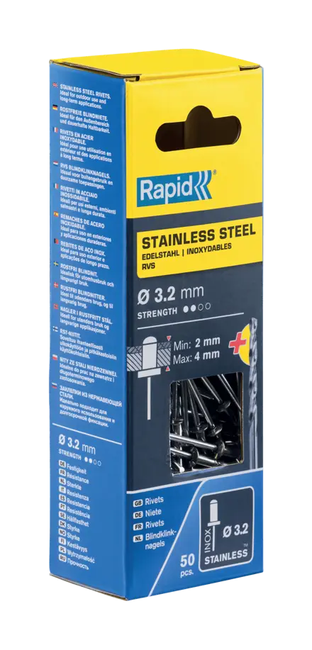 Заклепки из нержавеющей стали Rapid Ø3.2 x 8 mm