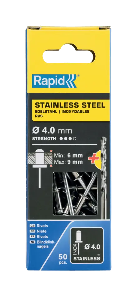 Заклепки из нержавеющей стали Rapid Ø4.0 x 12 mm