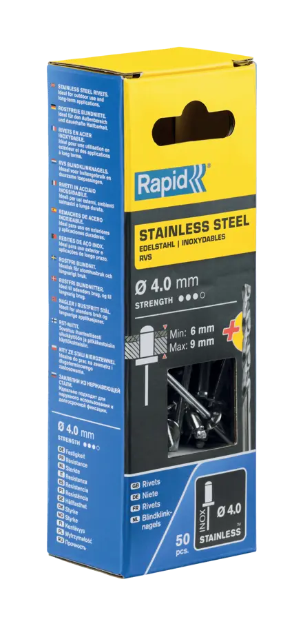 Заклепки из нержавеющей стали Rapid Ø4.0 x 12 mm