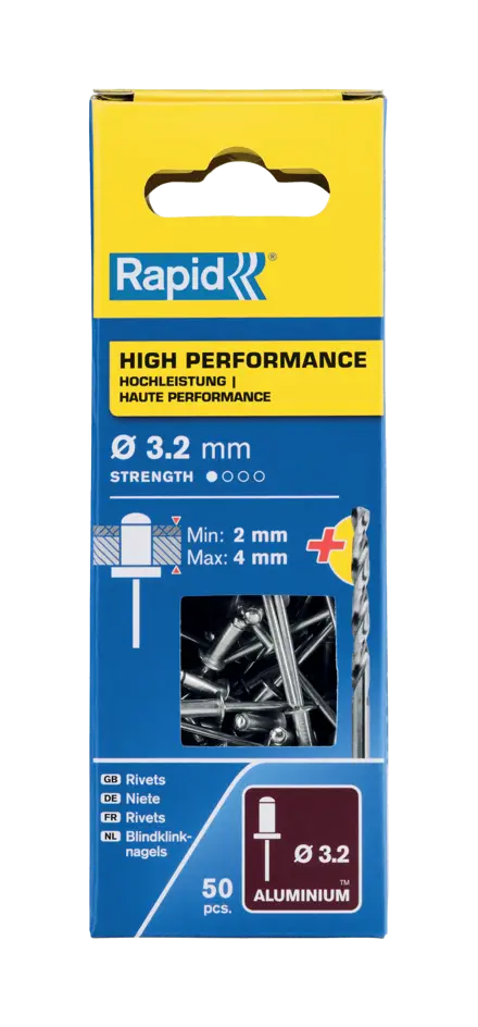 Заклепки Rapid с улучшенными характеристиками Ø3.2 x 8 мм