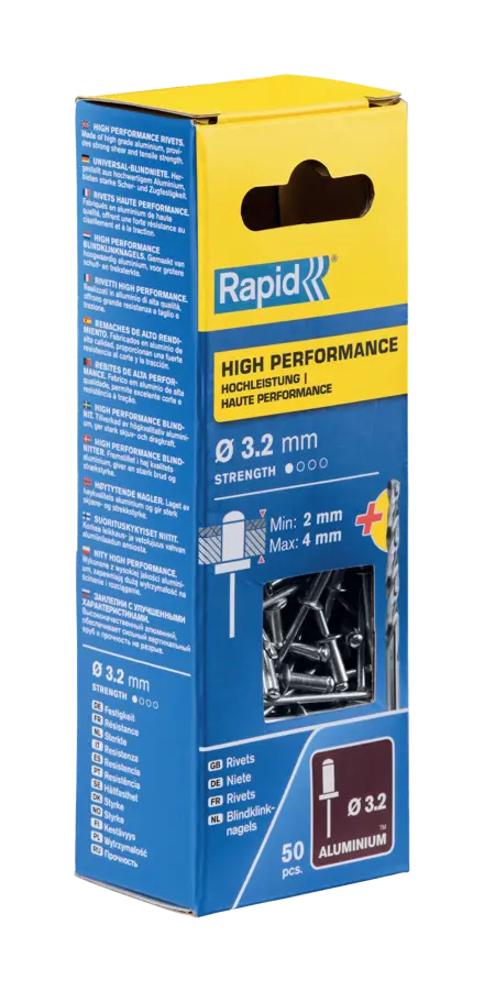 Заклепки Rapid с улучшенными характеристиками Ø3.2 x 8 мм