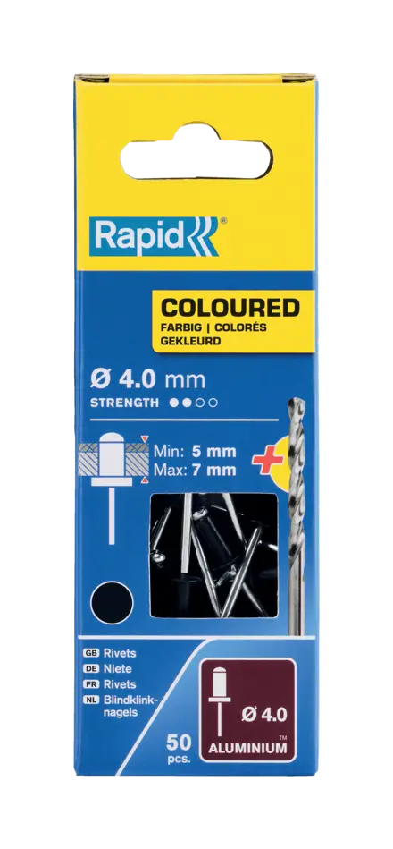Rapid Zwarte blindklinknagels Ø4,0 x 10 mm