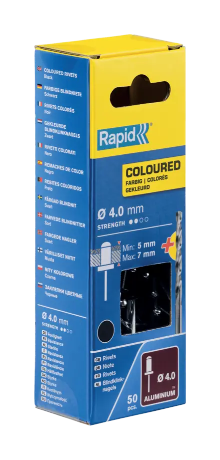 Rapid Zwarte blindklinknagels Ø4,0 x 10 mm