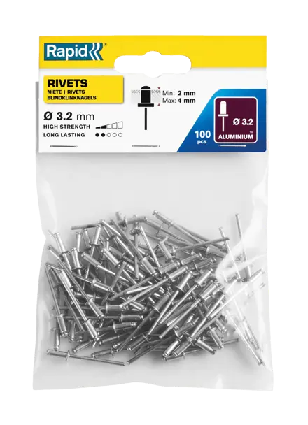 Rapid Standaard blindklinknagels Ø3,2 x 8 mm