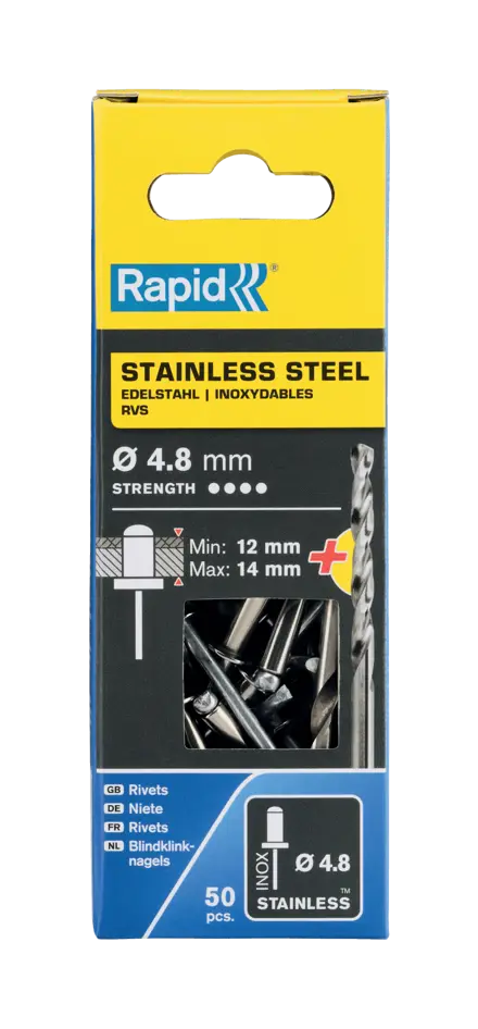Rapid RVS blindklinknagels Ø4,8 x 18 mm