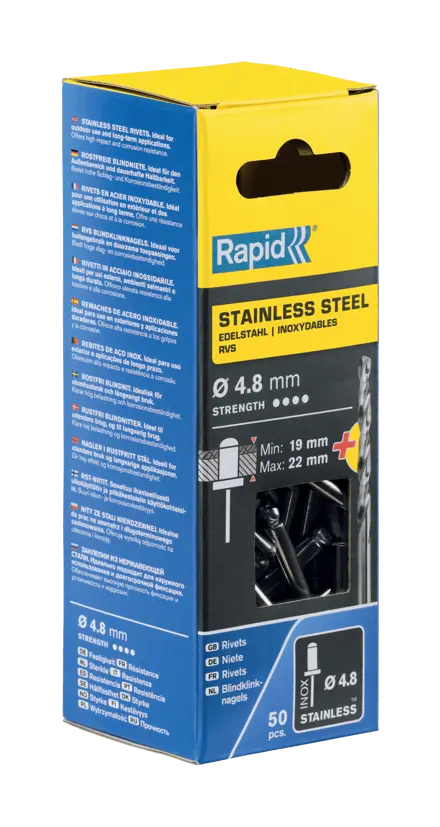 Rapid RVS blindklinknagels Ø4,8 x 25 mm