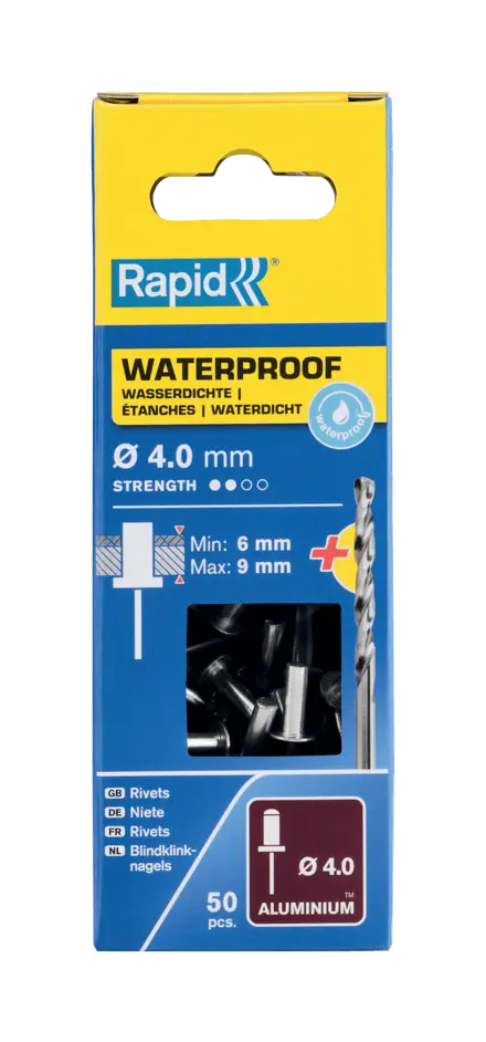 Rapid vandtæt nitte Ø 4,0 x 12 mm