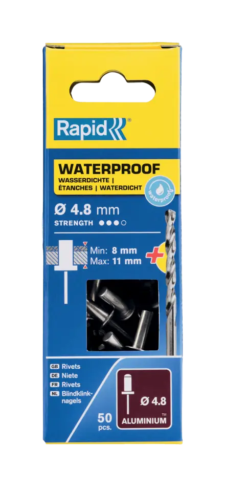 Rapid vandtæt nitte Ø 4,8 x 14 mm