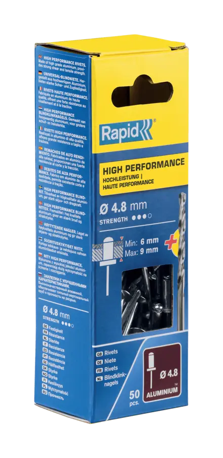 Remaches de alto rendimiento Rapid de Ø4.8x12 mm