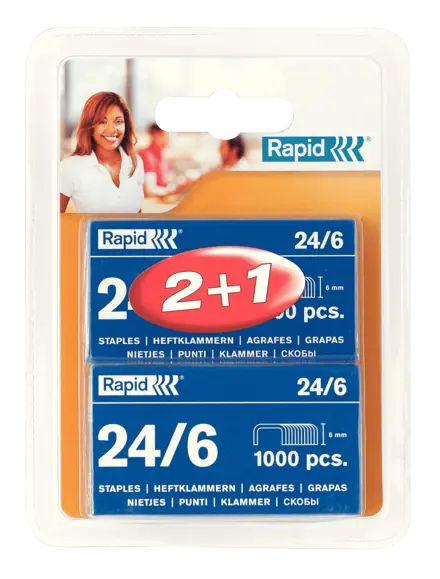 Agrafes Rapid Standard 24/6. Blister de 2000 + 1000