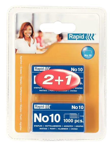 Agrafes Rapid Standard No.10. Blister de 2000 + 1000
