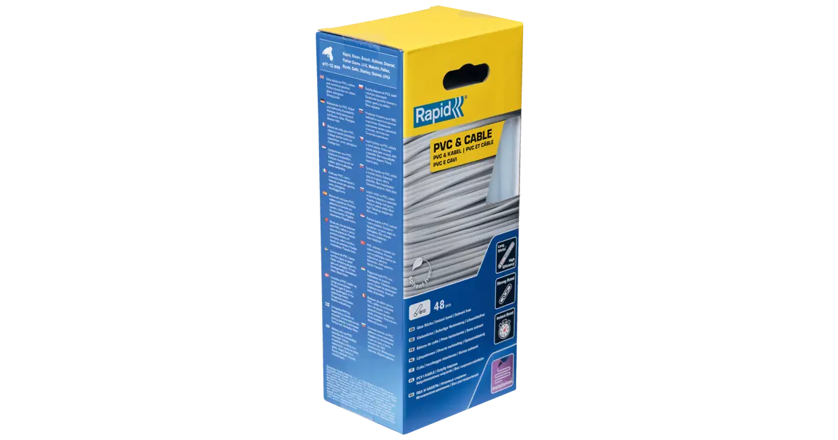 Rapid 12 mm Glue Sticks PVC & Cable | RAPIDOFFICE