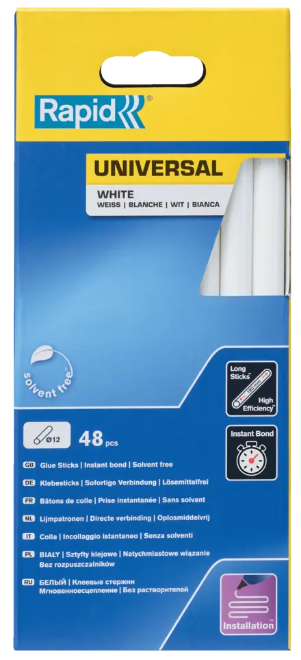 Rapid 12 mm Limstav Universal Hvid