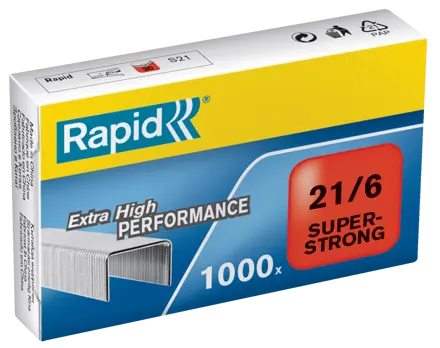 Heftestift Rapid SuperStrong 21/6 Galvanisert Eske/1000