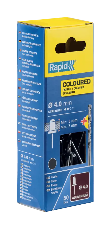 Rapid Farvet blindnitte Antracitgrå Ø4,0 x 10 mm